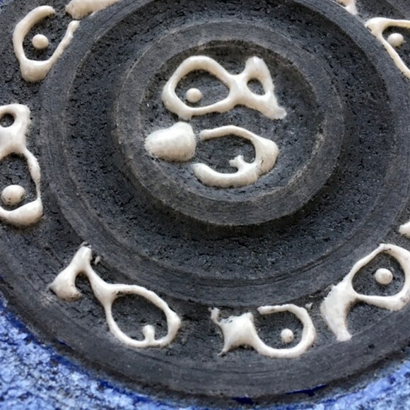 Vintage Mid Century Art Pottery Fish Plate Bitossi Italy Japan Wall Hanging - Picture 7 of 8